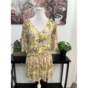 C EST 1946 Women Top Blouse Plus Floral Size 22/24W V Neck Pullover Short Sleeve